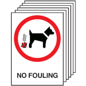 No Dog Fouling Prohibition Pack Of 6 Signs