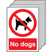 No Dogs Allowed Prohibition Pack Of 6 Signs