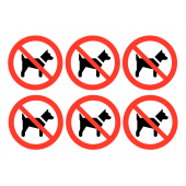 No Dogs Symbol Vinyl Safety Labels On-a-Sheet