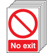 No Exit Signs 6 Pack Prohibition Signs