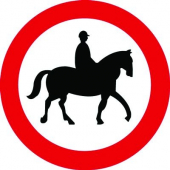 No Horses Road Traffic Information Signs