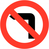 No Left Turn Reflective Road Traffic Signs