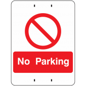 No Parking Post Mount Sign