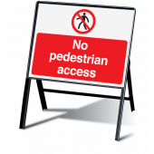 No Pedestrian Access Stanchion Information Signs