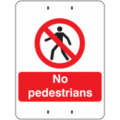 No Pedestrians Post Mount Sign