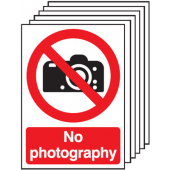 No Photography Prohibition Pack Of 6 Signs