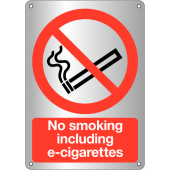 No Smoking Including E-Cigarettes Aluminium Signs