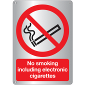 No Smoking Including Electronic Cigarettes Aluminium Signs