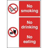 No Smoking No Drinking No Eating Tabletop Sign