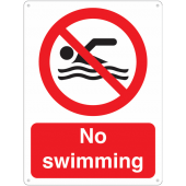 No Swimming Vandal Resistant Prohibition Signs