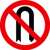 No U-Turn Non Reflective Plastic Traffic Signs