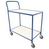 The Standard 2 Tier Trolleys are the ideal choice for transporting goods and materials around offices and warehouses and features a load capacity of 150kg over 2 shelves which makes light work for transporting goods, the 2 tier office trolley is easy to m