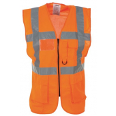 Orange High Visibility Waistcoat With Breast Pocket