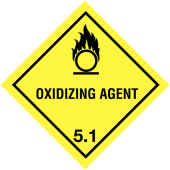 Oxidising Agent & 5.1 Easy Peel Hazard Diamonds