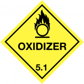 Oxidizer & 5.1 Easy Peel Hazard Warning Diamonds