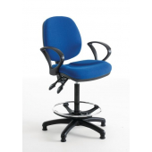 Padded Industrial Woollen Tweed Chair Blue