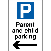 Parent And Child Parking Arrow Left Sign