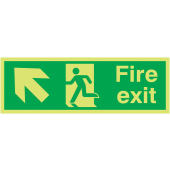 Photoluminescent Fire Exit Arrow Up Left Signs