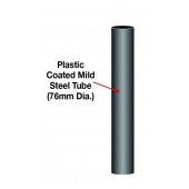Plastic Coated Post 2.5m High In Black 76mm Diameter