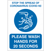 Please Wash Hands For 20 Seconds Signs