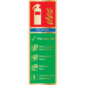 Powder Fire Extinguisher Brass Identification Signs