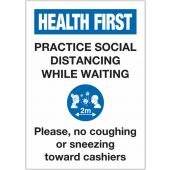 Practice Social Distancing While Waiting Signs