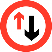 Priority To Oncoming Vehicles Reflective Signs