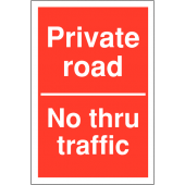 Private Road No Thru Traffic Car Park Security Signs