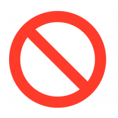 Prohibited Symbol Vinyl Safety Labels On-a-Roll