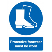 Protective Footwear Must Be Worn Polycarbonate Sign