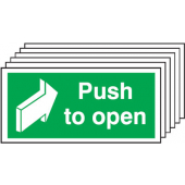 Push To Open Door Information Signs Pack Of 6