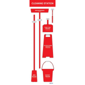 Fully Stocked Cleaning Station Shadow Board Red