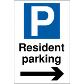 Resident Parking Arrow Right Reserved Parking Signs