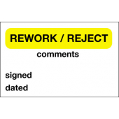 Rework Rejected Quality Control Label In Vinyl Cloth