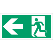 Running Man Arrow Left Fire Exit Sign