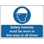 Safety Helmets Must Be Worn In This Area Sign