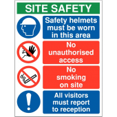 Safety Helmets Must Be Worn Construction Site Signs