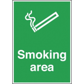 Smoking Area Portrait Aluminium Signs