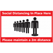 Social Distancing In Place Rectangular Floor Signs