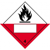 Spontaneously Combustible 4 Hazard Warning Placards