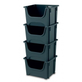 Stackable Bin Container Grey Pack Of 5