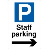 Staff Parking With Arrow Right Staff Parking Signs