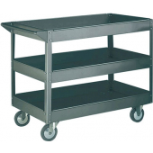 Standard Steel Trolleys With Push Pull Handles with 3 shelves