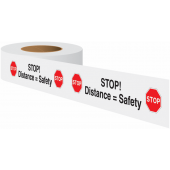 STOP! Distance = Safety Social Distancing Floor Tapes