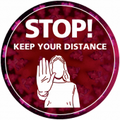 STOP! Keep Your Distance Social Distance Floor Signs
