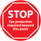 STOP Eye Protection Required Beyond This Point Anti-Slip Floor Sign