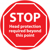 STOP Head Protection Required Beyond This Point Anti-Slip Floor Sign