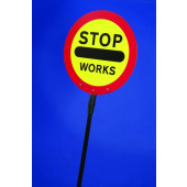 Stop Works Lollipop Works Traffic Sign 450mm Diameter