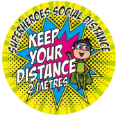 Superheroes Social Distance School Floor Signs