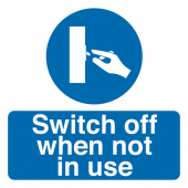 Switch Off When Not In Use Safety Label Pack